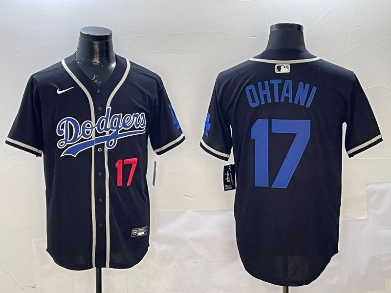 Men Los Angeles Dodgers #17 Ohtani Black Fashion Game 2025 Nike MLB Jersey style 6